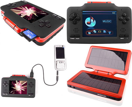 solar mp4 foto en Technocracia.com solar mp4 Consola portátil con emulador de Nintendo y alimentador solar